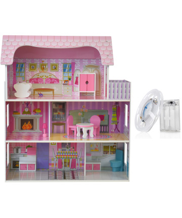 Drewniany domek dla lalek z...